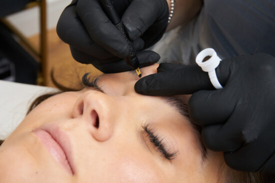 Microblading eyebrows treatment.