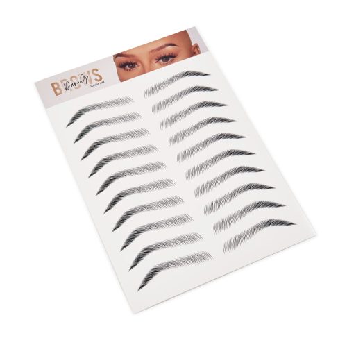 A single set of Dani G Brow Transfers, a product designed to help people with alopecia or hair loss create fuller, more natural-looking eyebrows.
